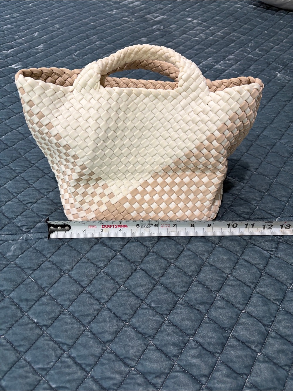 Nagshedi NYC St. Barth’s Tote Braided Two-Tone Beige & Cream Woven bag - Picture 6 of 10